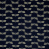 Midnight blue rustic cotton fabric with fireflies patterns (109cm)