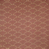 Tissu coton rouge foncé grandes vagues dorées (110cm)