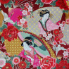 Tissu coton rouge geisha en kimono (110cm)