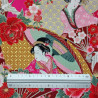 Tissu coton rouge geisha en kimono (110cm)