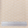 Tissu coton blanc grandes vagues dorées (110cm)