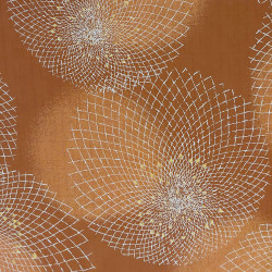 Tissu coton texturé ocre cercles et halos (110cm)