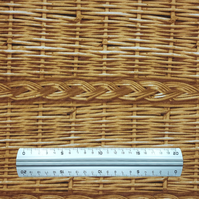 Cotton fabric wicker basket pattern (110cm)