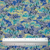 Blue green and gold fabric with cherry trees (110cm)