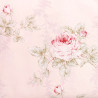 Pale pink cotton fabric, roses and purple herbs (110cm)