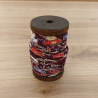 Kimono cord 5mm plum color with flowers 7m roll