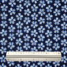 Midnight blue cotton fabric with white and blue cherry blossom patterns shibori style (6m x 110cm)