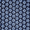 Midnight blue cotton fabric with white and blue cherry blossom patterns shibori style (6m x 110cm)