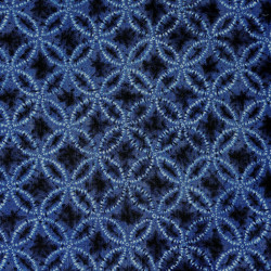 Midnight blue cotton fabric with blue and white shippo patterns shibori style (6m x 109cm)