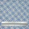 White cotton fabric with blue shippo patterns shibori style (6m x 109cm)