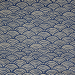 Tissu coton grandes vagues bleu foncé faux uni (5m x 110cm)