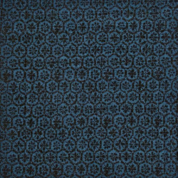 Midnight blue rustic cotton fabric with small cross flowers patterns (109cm)