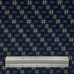 Tissu coton igeta et croix bleu foncé (5m x 110cm)