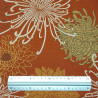 Dark orange textured cotton fabric with Japanese chrysanthemum patterns (5m x 110cm)