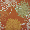 Tissu coton texturé orange foncé chrysanthèmes japonais (5m x 110cm)