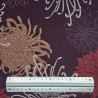 Plum color textured cotton fabric with Japanese chrysanthemum patterns (5m x 110cm)