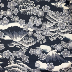 Black cotton fabric Spirit of Japan (5m x 110cm)