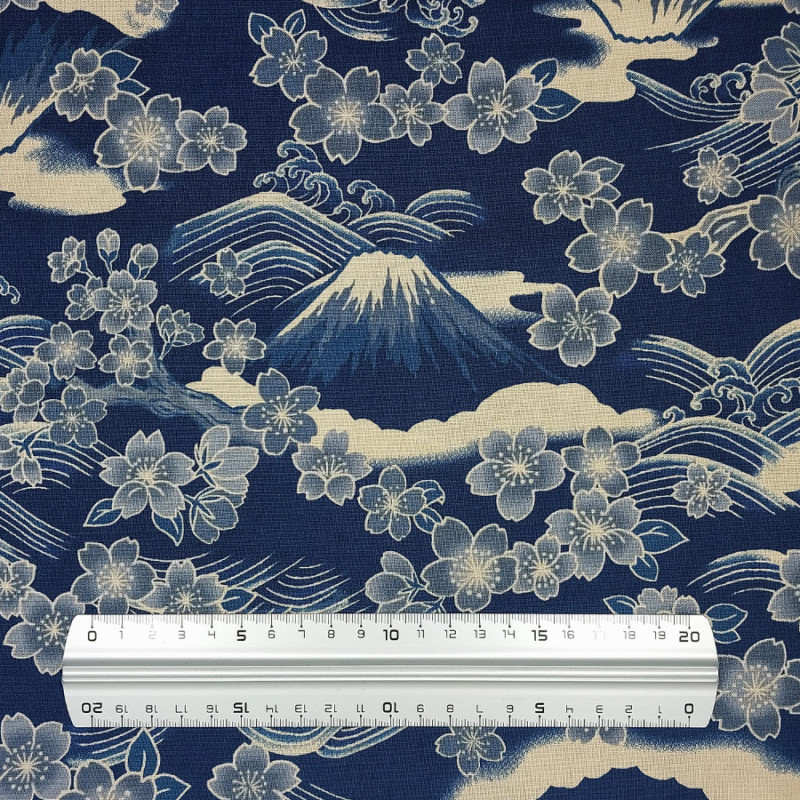 Dark blue cotton fabric Yamato (5m x 110cm)