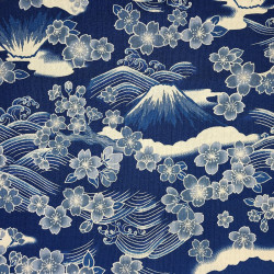 Dark blue cotton fabric Yamato (5m x 110cm)