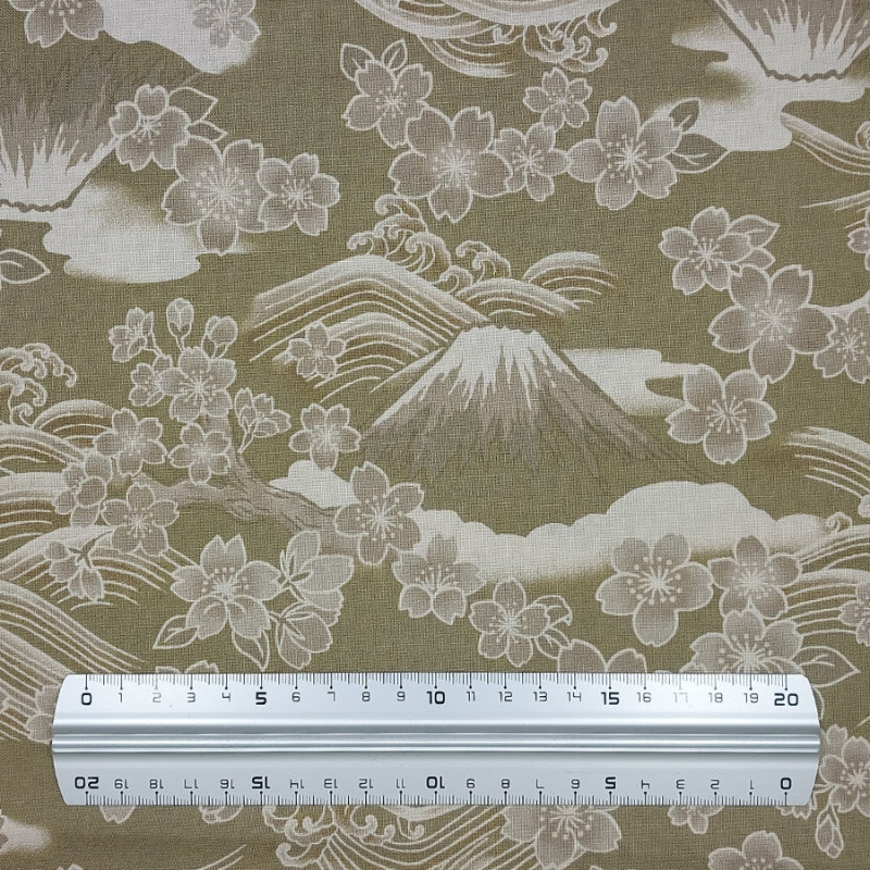 Beige cotton fabric Yamato (5m x 110cm)