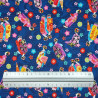 Blue fabric with geisha apprentices patterns (110cm)