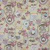 Tissu coton jaune pâle tea time (6m x 112cm)