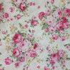 Creme white cotton fabric with roses patterns (5m x 112cm)