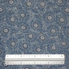 Tissu coton rustique bleu minéral ombrelles (110cm)