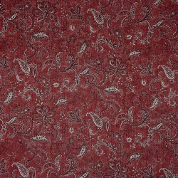 Dark red rustic cotton fabric paisley and flowers patterns (109cm)