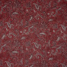 Dark red rustic cotton fabric paisley and flowers patterns (109cm)
