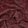 Dark red rustic cotton fabric paisley and flowers patterns (109cm)