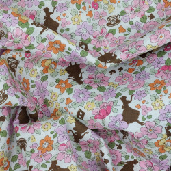 Tissu coton Alice au pays des merveilles er fleurs (5m x 112cm)